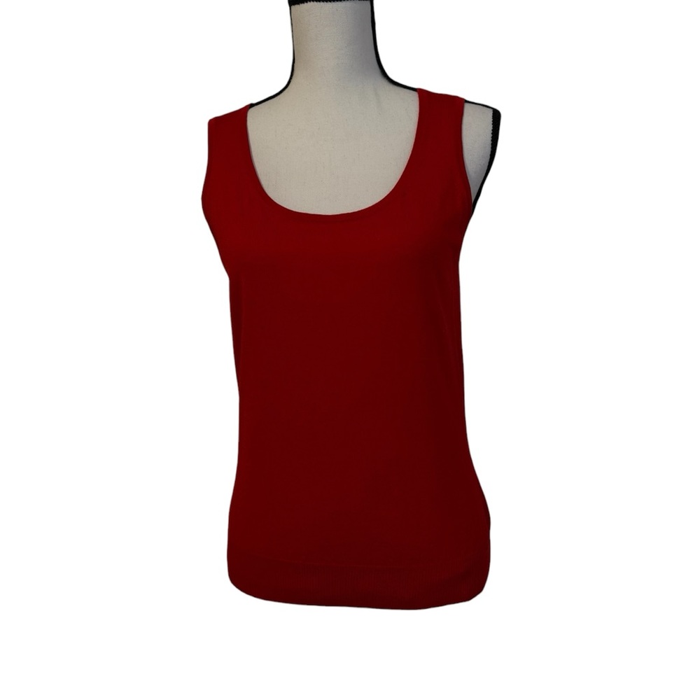 St. John Fine Wool Blend Red Shell Top Size S